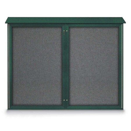 United Visual Products Open Faced Easy Tack Board, 48"x36", Green Fabric/Black UV9001AEZ-GREEN-BLACK